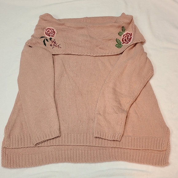 🌹Arizona Jeans Pink Rose Sweater Size 1X 🌹 - Picture 1 of 7
